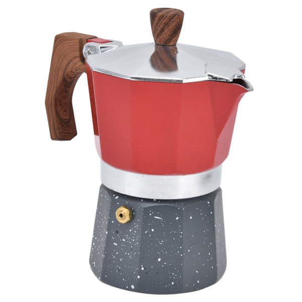 Kaffetillverkare för spishäll, åttakantig form, tjockbottnad kaffebryggare för camping, hushåll, kontor, 6 koppar