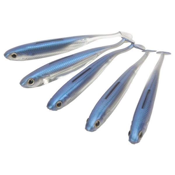 5 kpl Pehmeä kalastusuhe, suurennettu häntäkela Helppokäyttöinen kannettava simulaatiokalastussyötti Angler Bluelle
