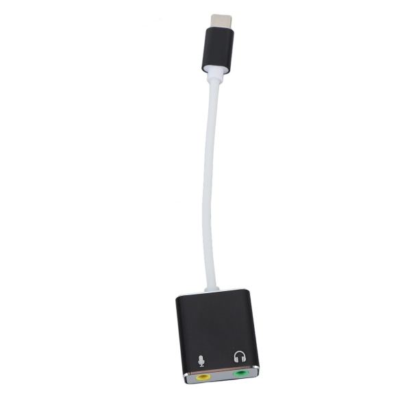 USB C mikrofonadapter type C lydkort 7.1-kanals USB eksternt lydkort type C til 3,5 mm hodetelefonkontaktadapter