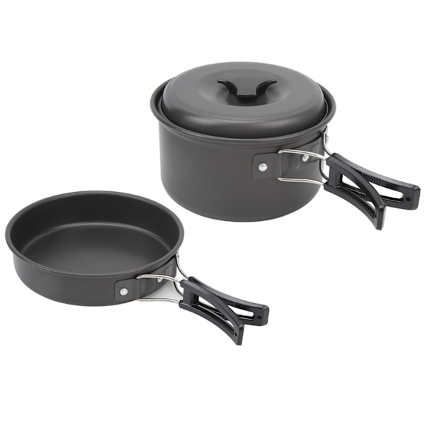 Camping Kokekar Mess Kit Anti-skålding Sammenleggbart Håndtak Camping Kokesett for Reise Utendørsaktiviteter