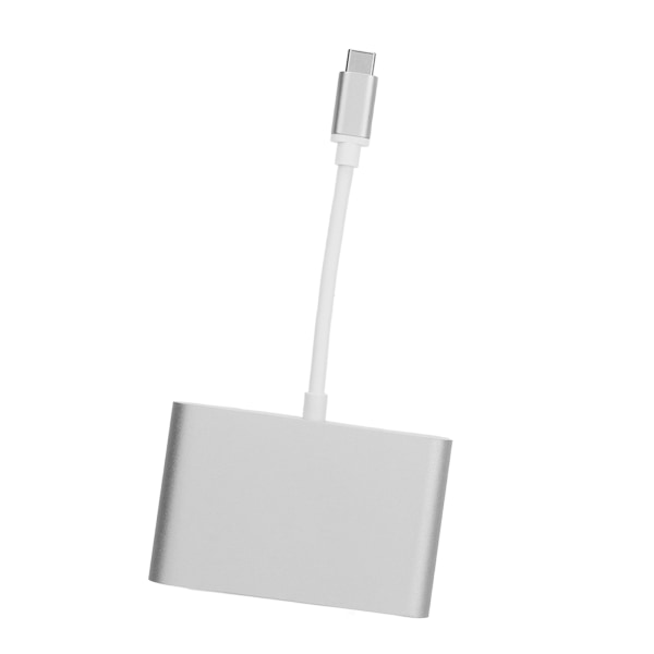 USB 3.1 Type C - VGA-sovitin Hub PD 3 in 1 -telakointiasema Alumiininen Type C - VGA-sovitin Hopea