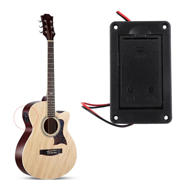 9V batterihållare Case Box Cover för Gitarr Bas Active Pickup Connector