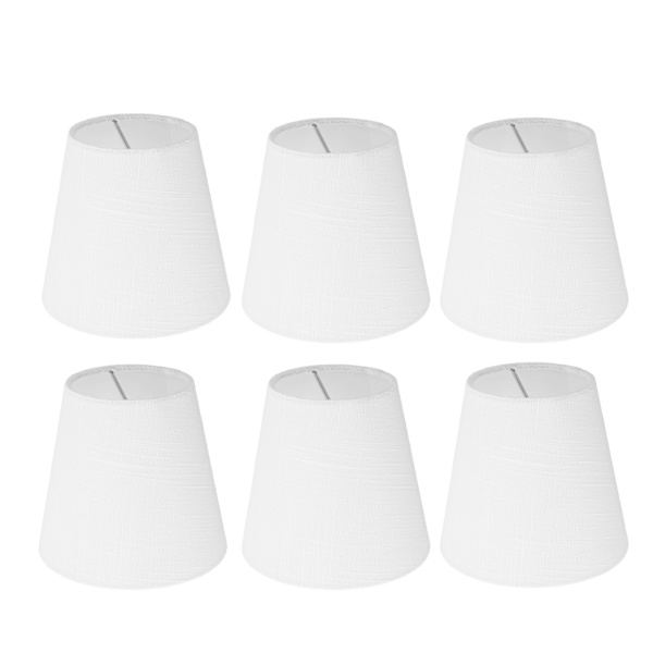 6 stk. hvite lampeskjermer i stoff - moderne, minimalistiske lampeskjermer for kandelaber, gulvlamper, bordlamper, lysekroner og vegglamper