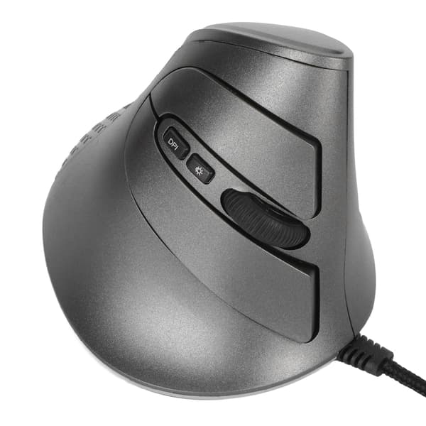 Vertikal mus 7 programmerbare knapper RGB 11 lysmoduser Justerbar DPI Kablet ergonomisk vertikal mus for spillere Grå