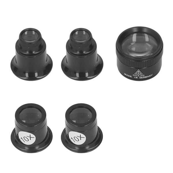 5 st monokulär förstoringsglas 10X 20X 30X 30x36mm multifunktionell lätt bärbar ögonförstoringsglas