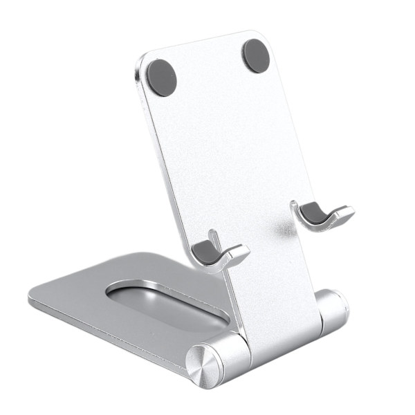 Vikbar mobiltelefonhållare i aluminiumlegering Vikbar mobiltelefonhållare för stationär dator för bordssilver