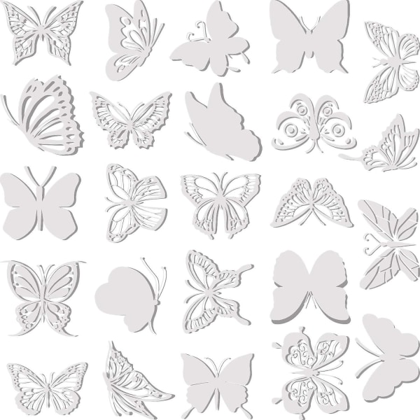 24 delar breda fjärilsfönsterklistermärken för att förhindra fågelangrepp och dammskydd