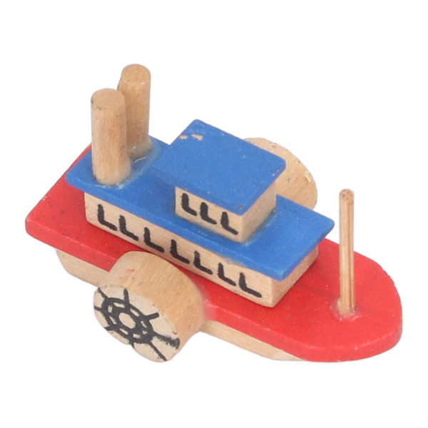 Miniatyr dukkehusbåt 1/12 skala Mini middelhavs fiskebåtmodell for dukkehusdekorasjon