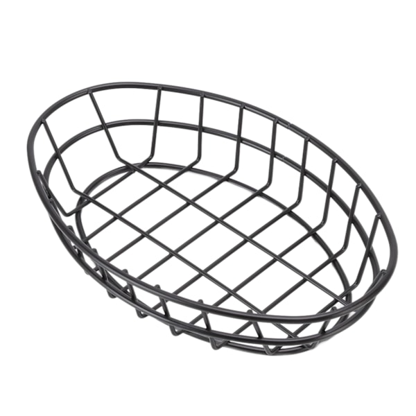 Fritureskurv i fødevarekvalitet 304 rustfrit stål, enkel stil, nem rengøring, let mesh snackplade til restaurant, oval form
