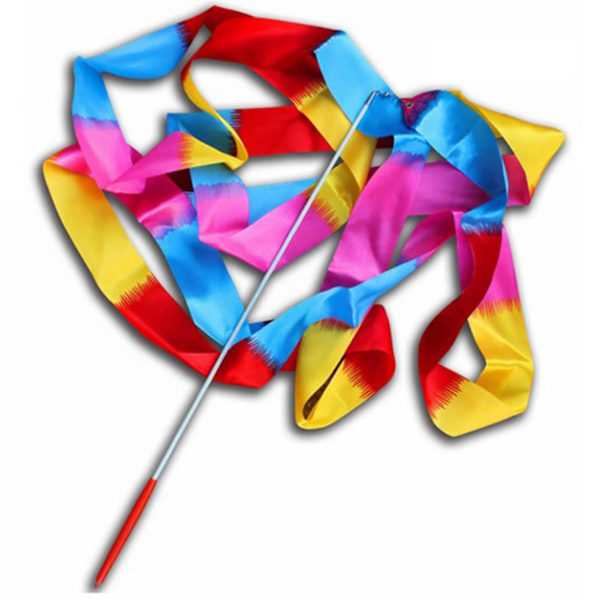 4m/13.12ft Dansband Gymnastik Ribbon Streamers Dansande Streamers Wands for Kids Flame