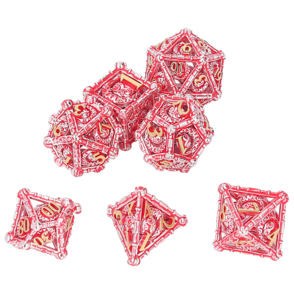 7 stk. polyhedral metal terninger udskæring håndværk polyhedral stærk balance bærbar til fest