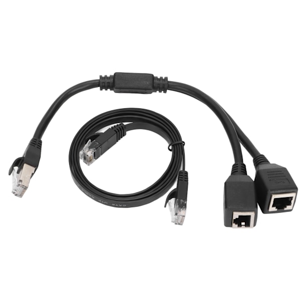 RJ45 Ethernet Adapter Kabel Forlængerfunktion 1 til 2 Port Fremragende Tilslutningssplitter Adapter til Hjemmekontor