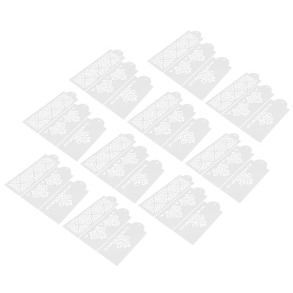 10 set kaksprayform kakgräns präglingsform fondant dessert bakningsstencilar