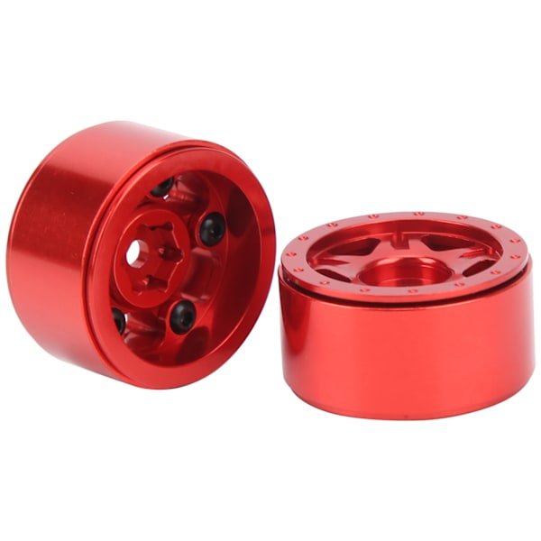 2 stk RC aluminiumslegering hjulnav for Axial SCX24 90081 1/24 RC biloppgraderingsdeler Rød