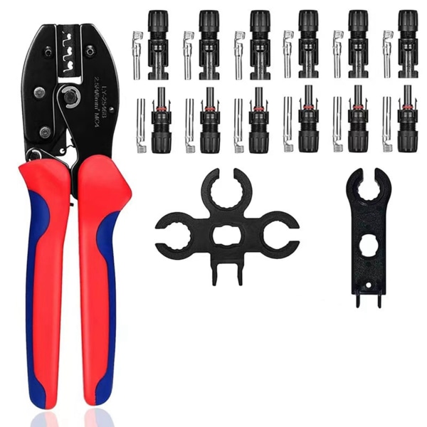 Solar Crimping Tool Kit High Efficiency Portable PV Cable Crimp Pliers Connectors Wrench Set Pocket 2