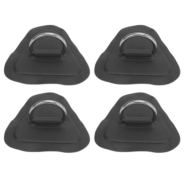 4 st D-ring Patch Rostfritt stål D-ring Pad för uppblåsbar båt Surfbräda Jolle Paddle Board Svart