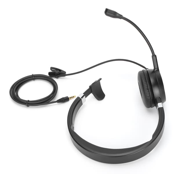 Monaural Headset Støjreducerende Mikrofon Lydstyrkekontrol Telefon