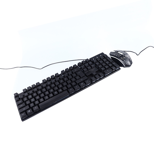 Mekaniskt tangentbord Trådbunden set Ergonomisk tangentbord och musbelysning Gaming Tangentbordsmus för Windows