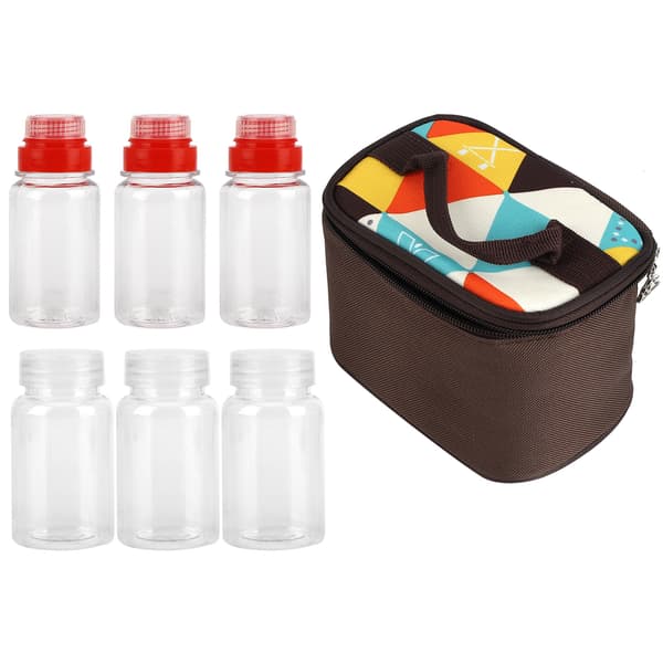 BBQ Organizer Väska Bärbar Picknickkorg Kryddor Kryddburk Kryddflaskor Set