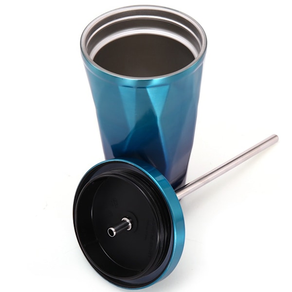 Gradient rostfritt stål koppar med sugrör Dricka tumblers Resa Bärbara sugrör koppar
