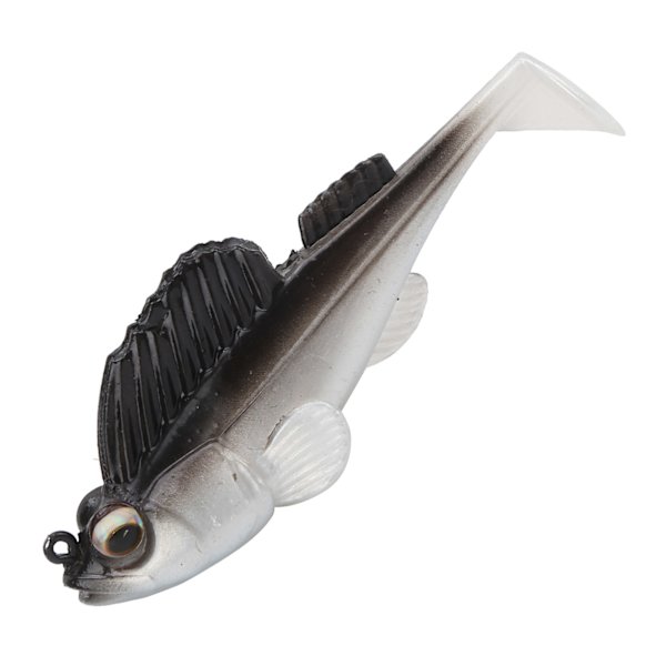 Deep Running Soft Bait Jumping Paddle Tail 75mm/13g Anti-hanging bund Fake Soft BaitSort Sølv