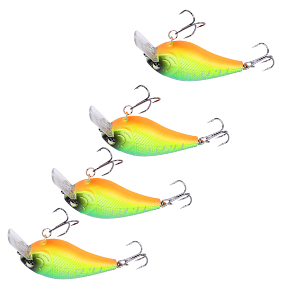 4st Artificiell Simulering Plast Minnow Crank Rock Lockbete Fisketillbehör1#