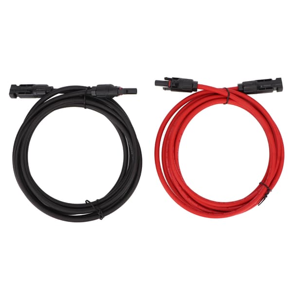 1 par solcelleforlængerkabel 6mm² PPE kobberisoleret solcellepaneladapter til RV PV-system 2m / 6.6ft