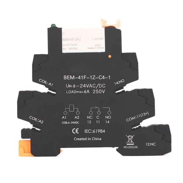 DC Control AC Ultratyndt Relæ DIN-skinne Montering Solid State Relæmodul SPDT Kontakt 6A 6-24V
