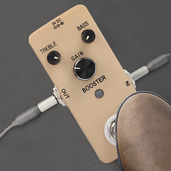 Elektrisk Buffer Elgitarr Effektpedal Ren Boost True Bypass Full Metallskal