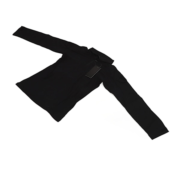 Combat Skjorta Långärmad Dragkedja Unisex Bomull Polyester Andningsbar med Armbågsskydd Axel Ficka Combat Kläder för Cosplay Svart M
