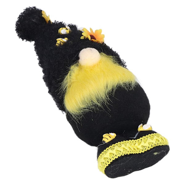 Ansiktslös docka Delikat söt maskot plysch gnom med gul solros blomma gnom docka för påsk bröllop födelsedag svart