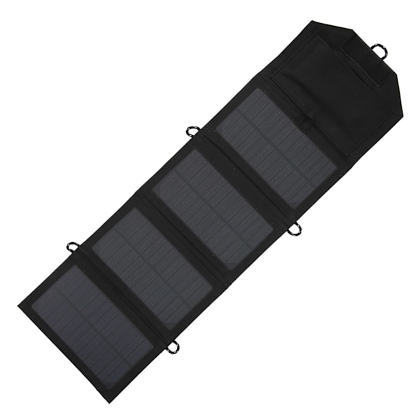 7,2W Solpanel Foldebart Bærbart Solar Opladerpanel med USB Interface til Telefonopladning Sort