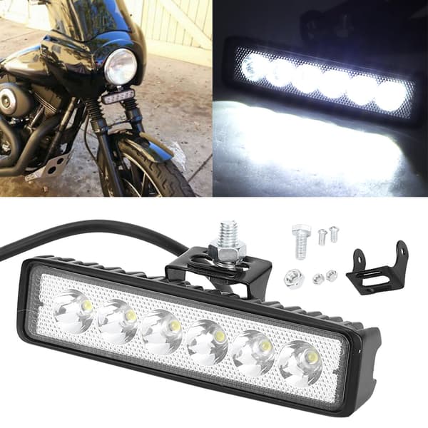 12V 18W 6 LED Bar Arbejdslampe Kørelys Køretøjsmodifikation IP67 Sort