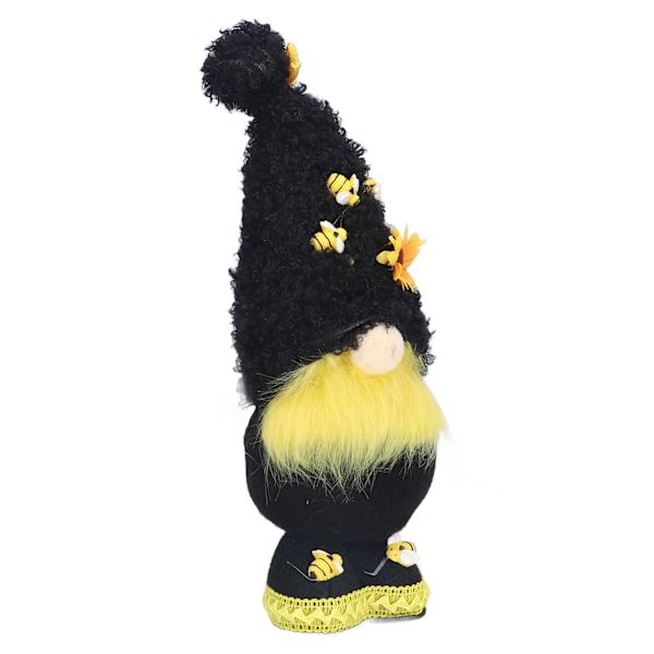 Ansiktslös docka Delikat söt maskot plysch gnom med gul solros blomma gnom docka för påsk bröllop födelsedag svart