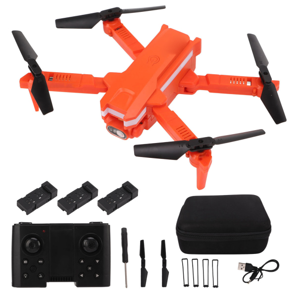 XT8 Mini Drone Luftfotografering RC FPV Droner 4K Dual Camera Flerfarget Light Plane Leker Oransje Tre batteri