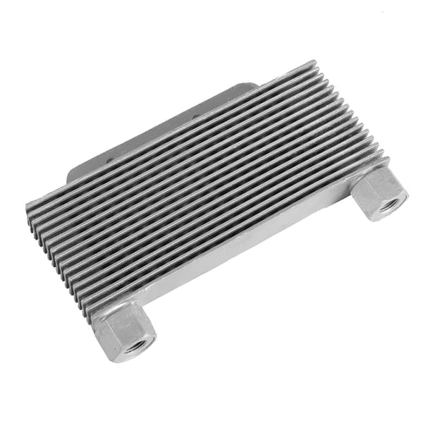 Universal motorcykel motorolie køleradiator 15 rækker sølv aluminiumslegering
