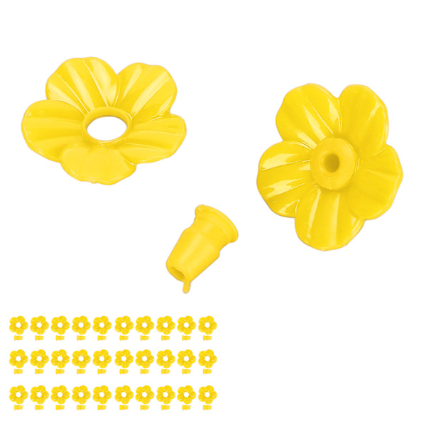 30 set kolibrimatare blommor flerfärgade unika utbytbara kolibri fågelmatare blomma tillbehör gul