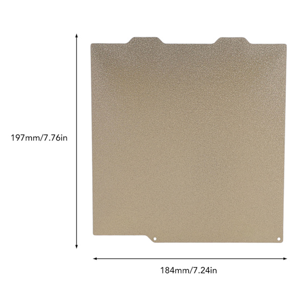 PEI fjäderstålplatta 184x197 mm Dubbelsidig flexibel PEI guldpulverstålplatta för bambu 3D-skrivare tillbehör