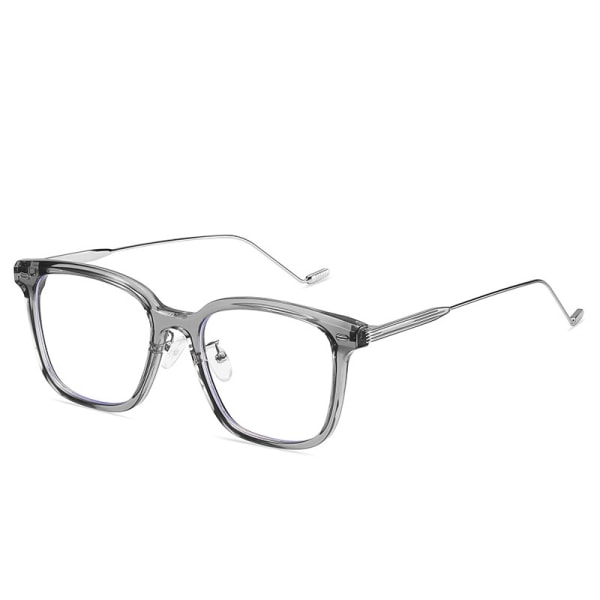 GroupM Glasögon Ram Flat Lens TR90 Anti-blå glasögon Trendiga Rice Nail Flat Glasögon Unisex (Star Grey C3)