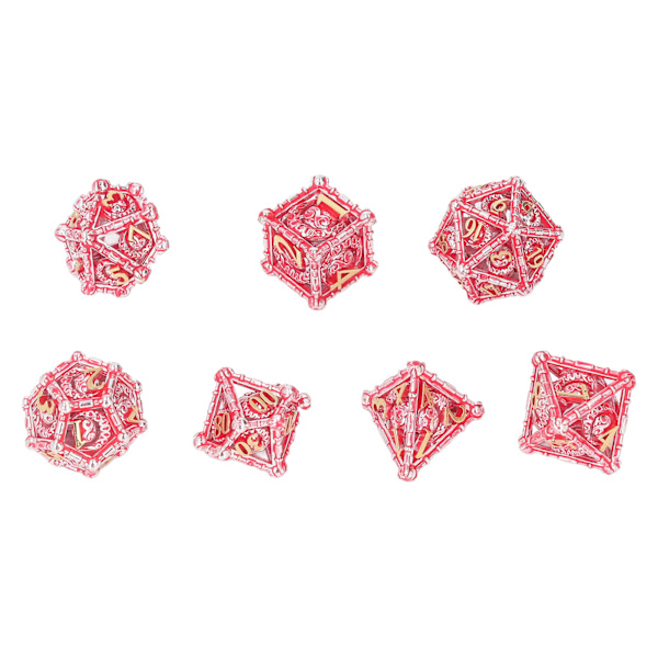 7 stk. polyhedral metal terninger udskæring håndværk polyhedral stærk balance bærbar til fest
