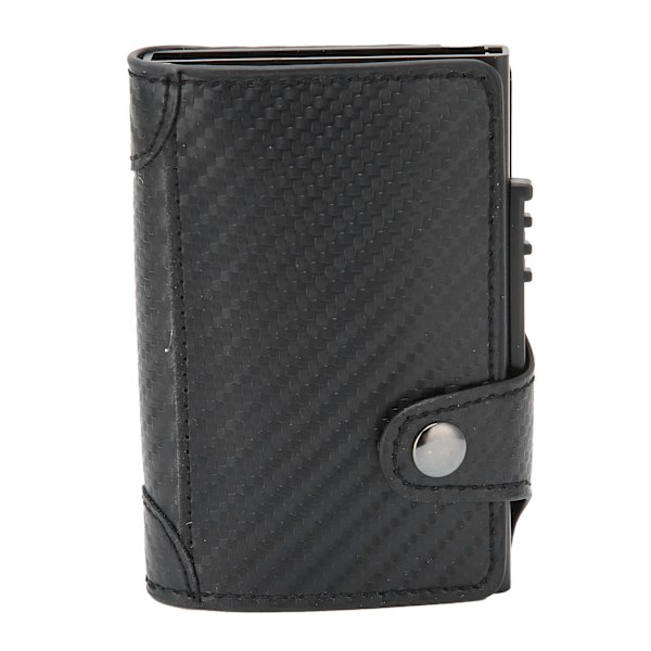 Card Holder Multifunction Fashion Wallet Aluminum Alloy Anti‑Theft Credit Card CaseBlack Carbon Fiber x‑51#