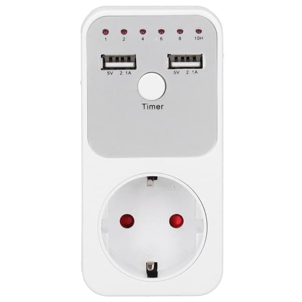 180~260V USB Smart Digital Nedtællingsur Stik til Computer Telefon Oplader