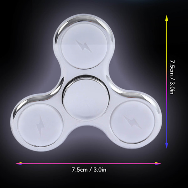Håndfingerrotation legetøj med 18 variabel LED lys 3 blad børn fingerspids gyroskop legetøj hvid