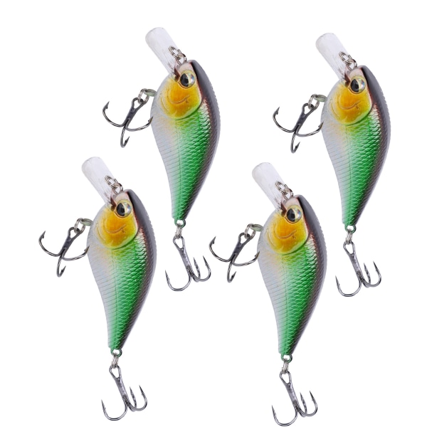 4 stk kunstig simulering plast Minnow Crank Rock lokke agn fiske tilbehør6#