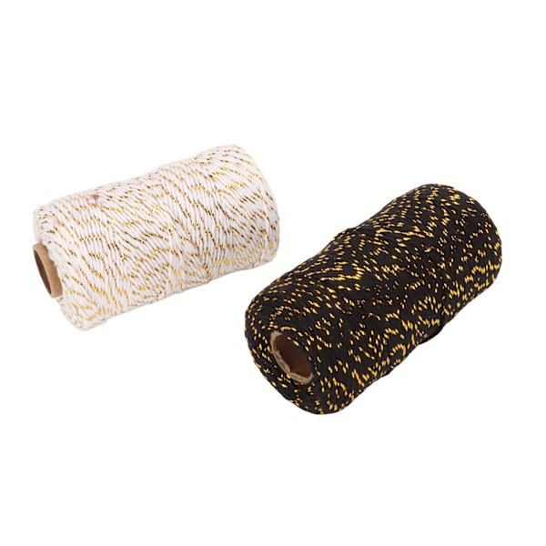 2 rullar Twine String Safe 0,08in 109yd Bomull Multi färger Bakersgarn för inslagning och dekoration