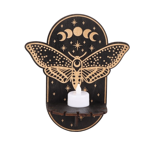 Trefot i tre med LED-dyrholder, krystalldisplaystativ for meditasjon, hjemmedekor