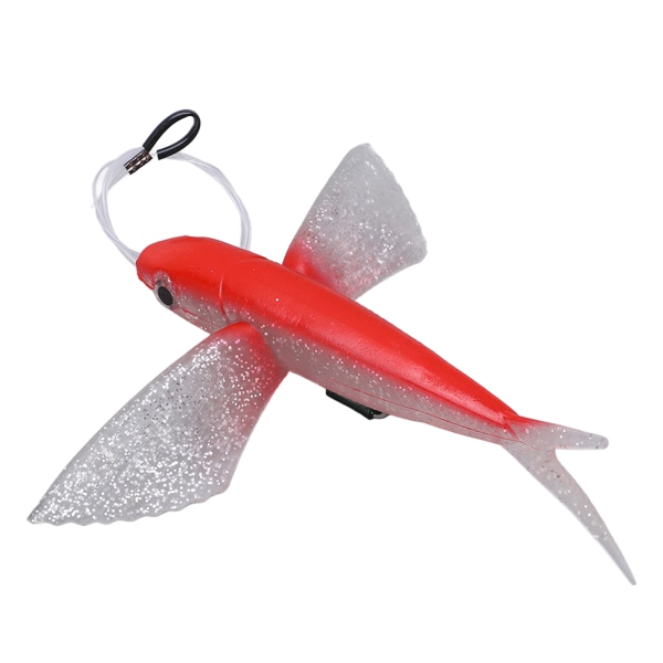 Simulering Flying Fish Lys farve Vandtæt bærbar lækker tun lokker med krog til marine tun makrel rød