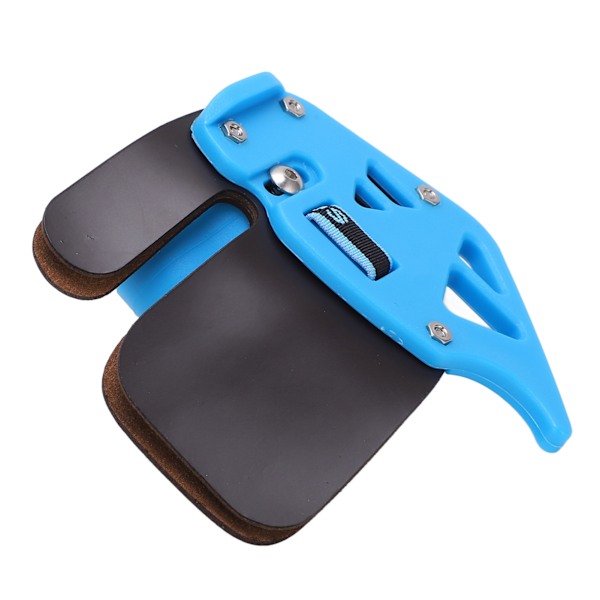 Bueskydning Finger Tab Skydetabs Dobbelt Lag Læder Tabs Beskyttelsesudstyr til Recurve Bue Bleu