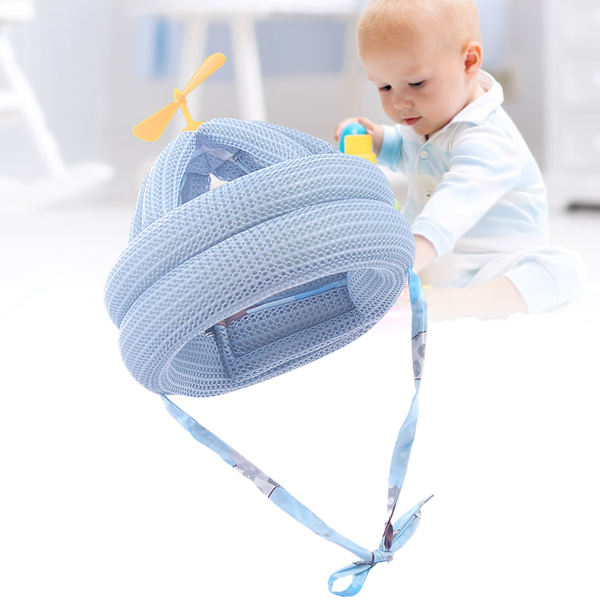 Baby Skyddshatt - Förhindrar Fall, Mjukt Justerbar, Huvudskydd för Småbarn, Krypande, Gående, Bambu Dragonfly Blå