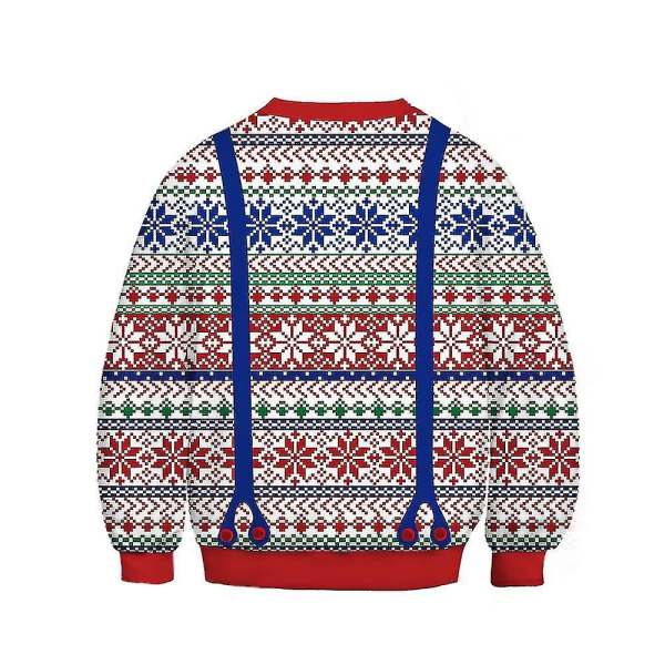 Barn Pojke Flicka Print Pullover Sweatshirt Ugly Sweater Jumper Top C 7-8 Years